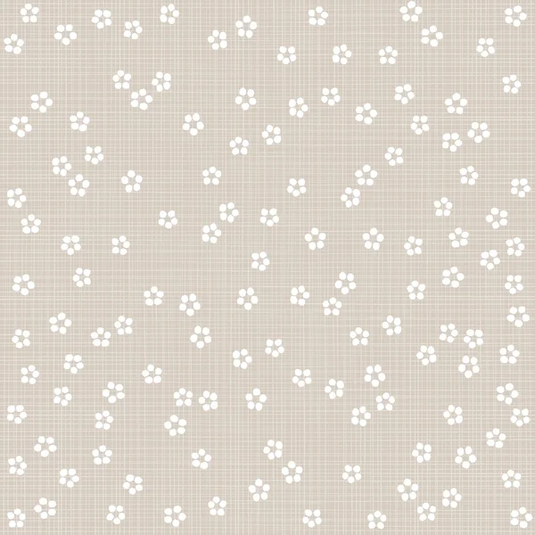 Fleurs blanches monochromes petites pointillées sur fond clair motif romantique floral sans couture — Image vectorielle