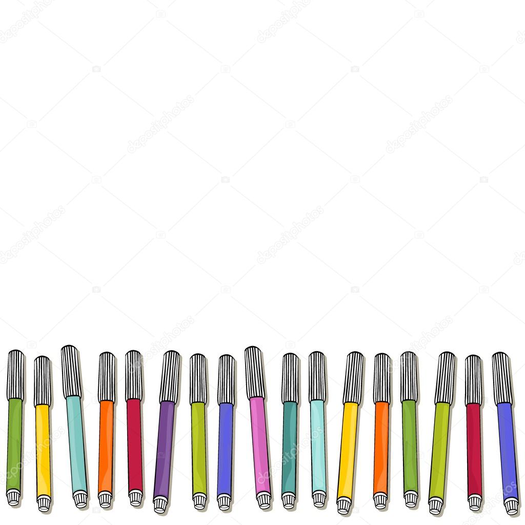 Download Colorful markers preschool school education horizontal ...