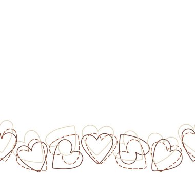 dağınık unsurları romantik tatil kesintisiz yatay kenarlık beyaz arka plan üzerinde renkli kalp şeklinde