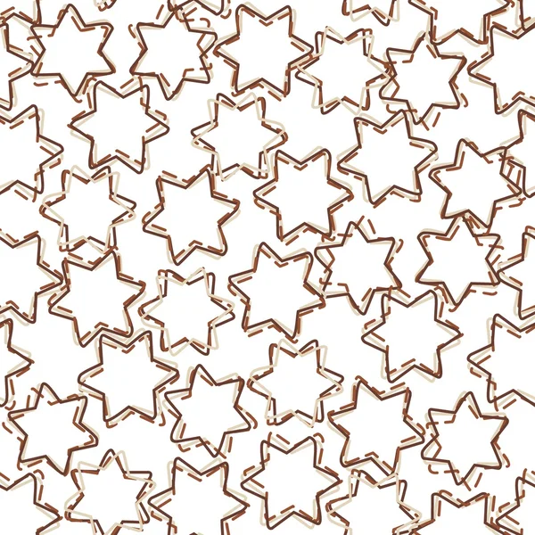 Estrela colorida em forma de elementos bagunçados feriado sem costura no fundo branco — Vetor de Stock