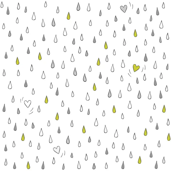 yağmur romantik sevimli mevsimlik soyut Dikişsiz desen beyaz zemin üzerine küçük kalpler kaybetti