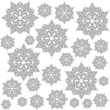 narin dantel dağınık kar taneleri kış tatil Dikişsiz desen gri monokrom öğelerini beyaz zemin üzerine