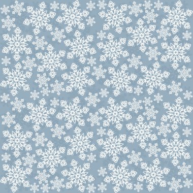 narin dağınık kar taneleri kış tatil Dikişsiz desen beyaz öğeleri üzerinde mavi arka plan