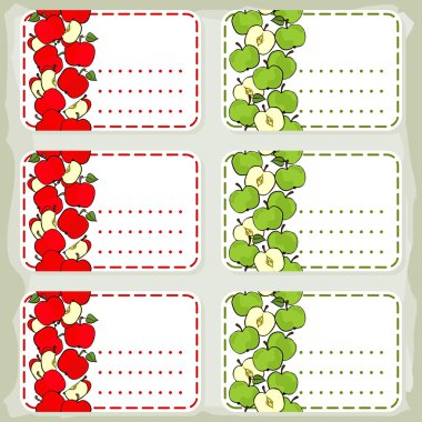 elma kırmızı ve yeşil etiket