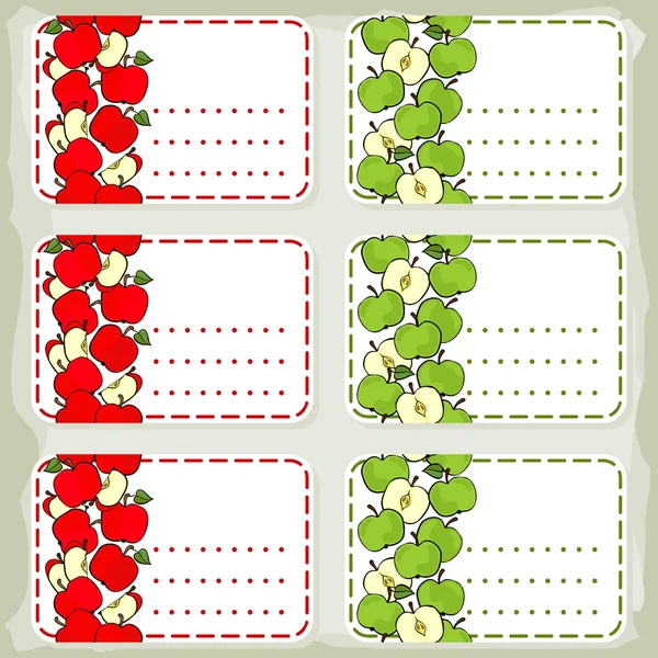 Sticker pommes rouges et vertes — Image vectorielle