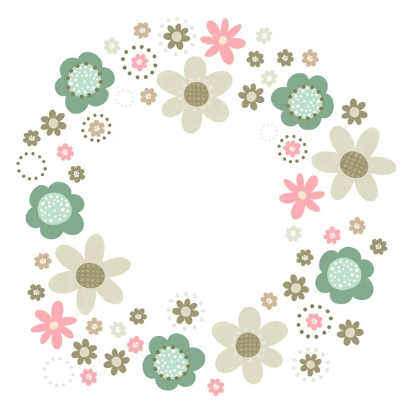 Romantic botanical wreath — Stock Vector