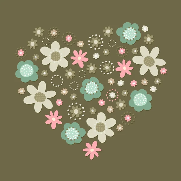 Botanical heart shape — Stock Vector