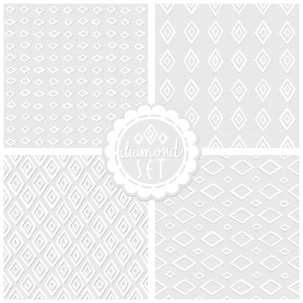 Set monochroom diamant achtergronden — Stockvector