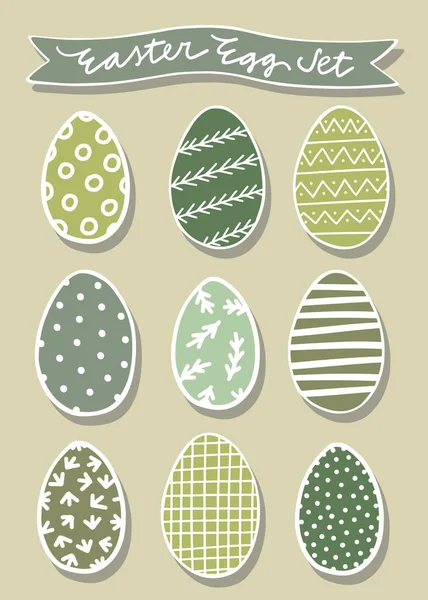 Graphic Style Colorful Decorated Easter Eggs Vector Illustration Spring Season — Stock Vector