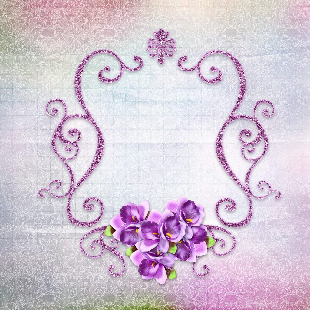 Tender vintage background with swirls and flowers