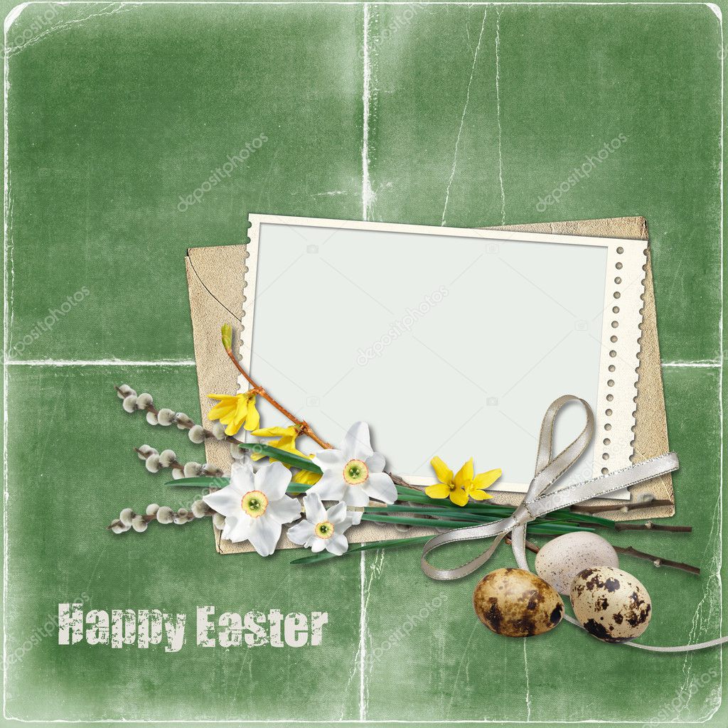 Easter greeting card with frame