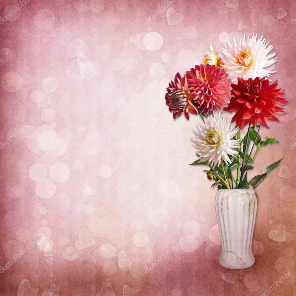 Bouquet of flowers on vintage background
