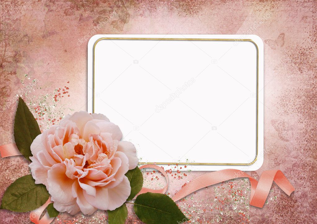 Greeting card with rose