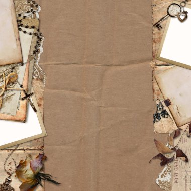 Kenarlık Resmi antika arka plan için eski belgeleri,