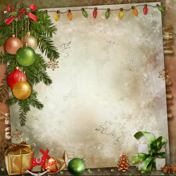 Christmas decoration on a vintage background — Stock Photo, Image