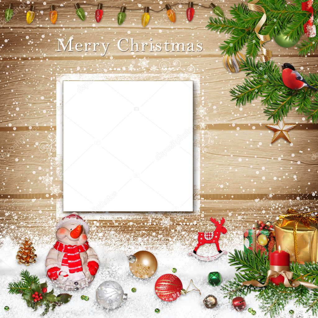 Christmas greeting background with card