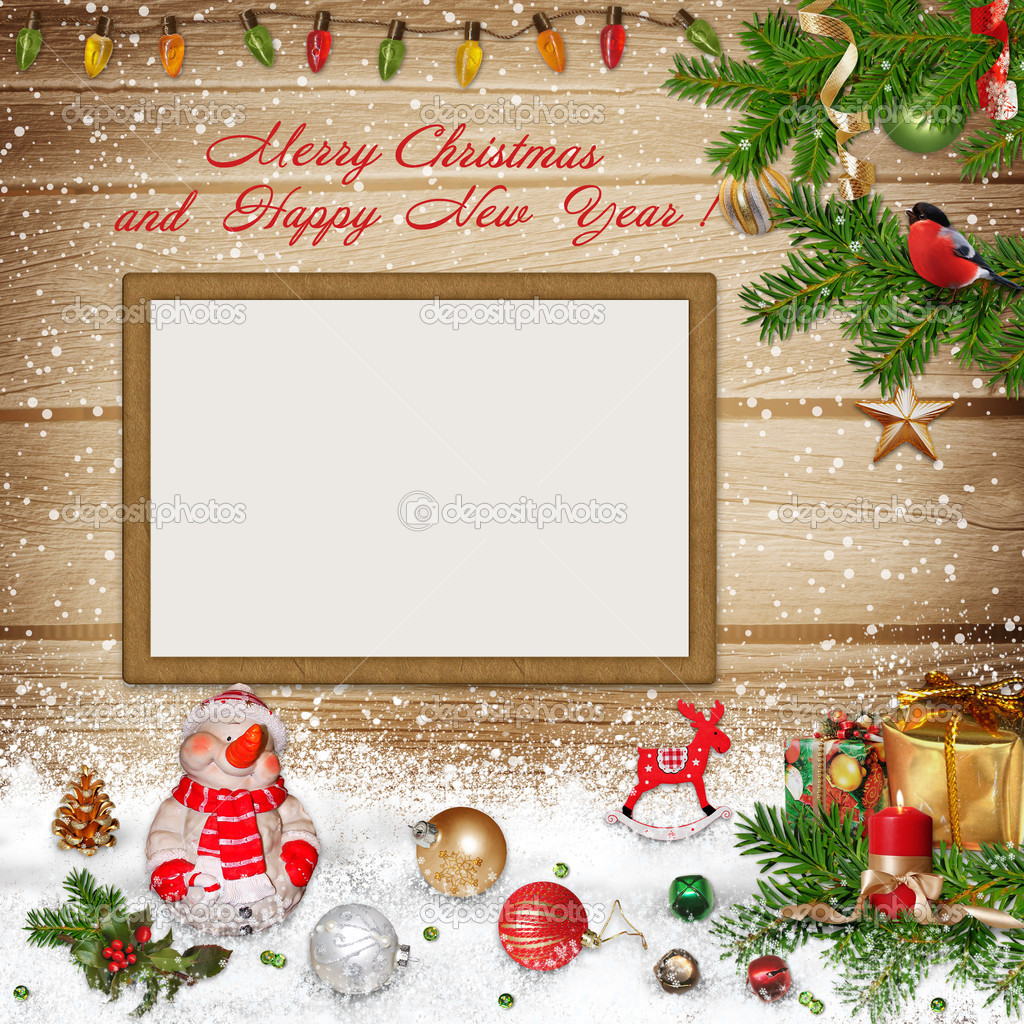 Christmas greeting background with frame
