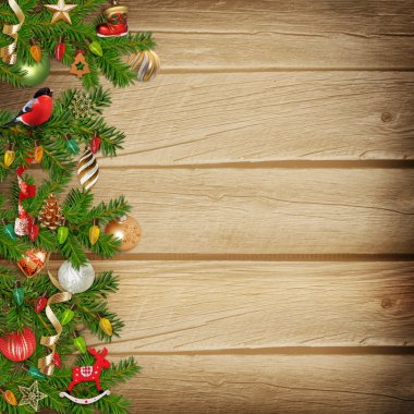 ahşap arka plan Christmas mucizevi çelenk