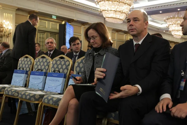 Anton Siluanov e Elvira Nabiullina — Fotografia de Stock