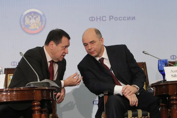 Andrey Makarov and Anton Siluanov — Stock Photo, Image