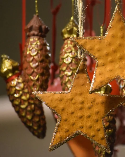 Various Christmas Tree Decorations Trimmed Old — Stockfoto