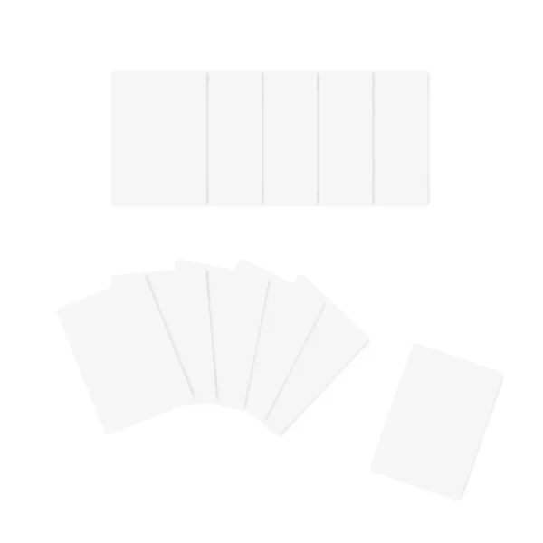 Plantilla Cartas Póquer Aisladas Sobre Fondo Blanco Cartas Blanco Ilustración — Vector de stock