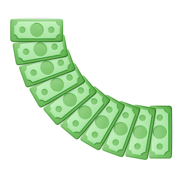 Λογαριασμό Δολαρίου Σιλουέτα Θαυμαστών Εικονίδιο Πράσινου Χαρτιού Cartoon Χρήματα Απομονώνονται — Διανυσματικό Αρχείο