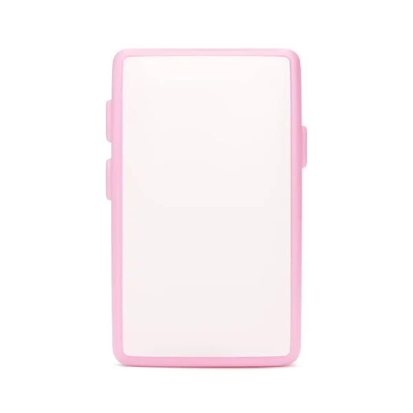 Mock Telemóvel Telefone Vista Frontal Cor Rosa Smartphone Com Tela — Vetor de Stock