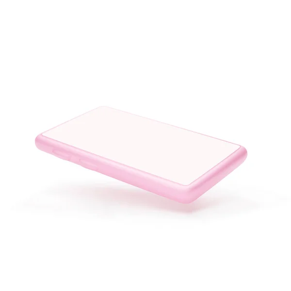 Макет Мобильного Телефона Телефон Розовый Цвет Смартфон Пустым Экраном Изолирован — стоковый вектор