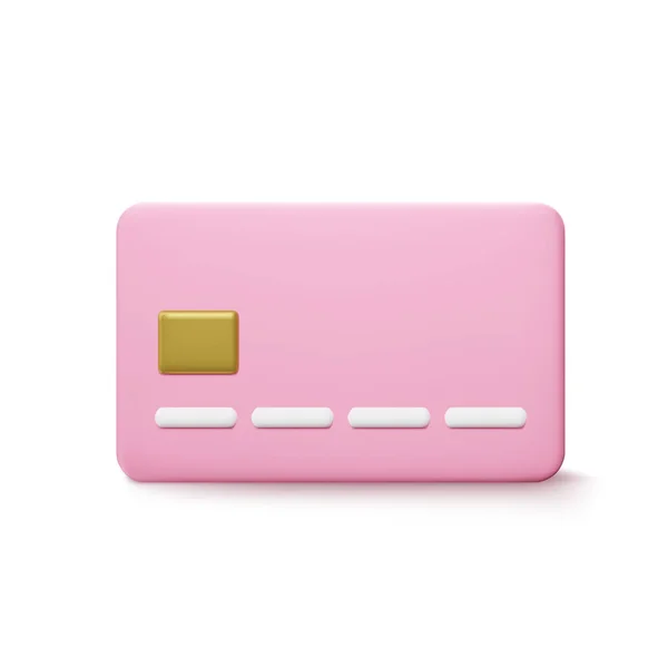 Cartoon Style Pink Credit Card Banking Operation Financial Transactions Payments — 图库矢量图片