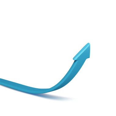 3D Arrow büyüyen iş hedefi konsepti. Yeni strateji planlamak için yükselen mavi ok. Vektör illüstrasyonu