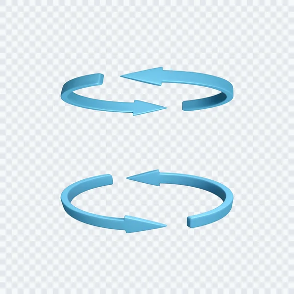 Sageti Reciclare Albastru Pictograma Săgețile Rotație Într Semn Cerc Ilustrație — Vector de stoc