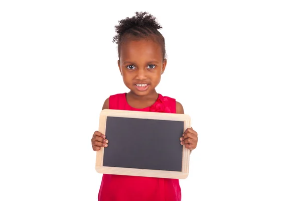Entzückendes kleines afrikanisches Mädchen mit Schiefer — Stockfoto