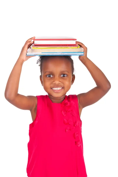 Adorable african little girl with book Stock Photo