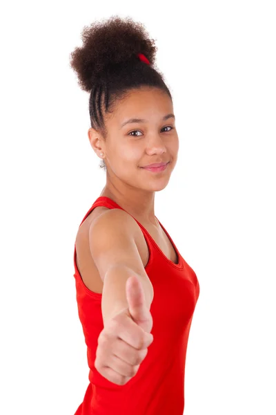 Afro-American ung kvinna med afro hår — Stockfoto