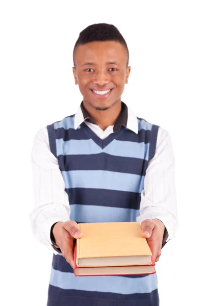 Jeune étudiant afro-américain avec un livre — Photo