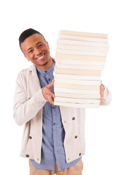 Jovem estudante afro-americano com um livro — Fotografia de Stock