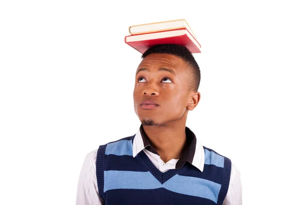本の若いアフリカ系アメリカ人の学生 — ストック写真