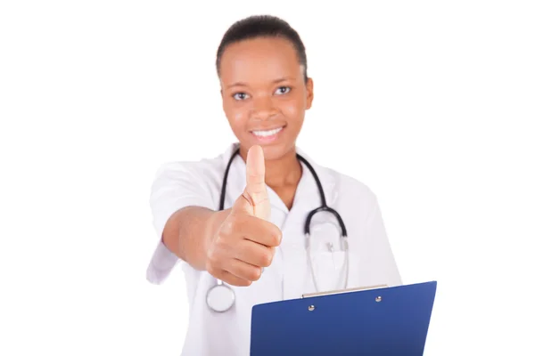 African american woman doctor a over white background — Stock Photo, Image