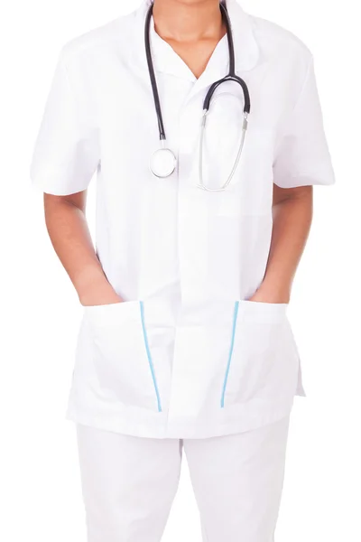 African american woman doctor a over white background — Stock Photo, Image