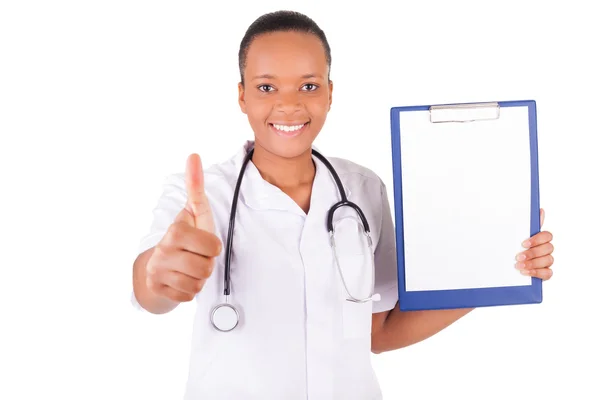 African american woman doctor a over white background — Stock Photo, Image