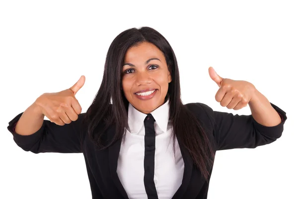 African business woman making an sign with thumb — Stock Photo, Image