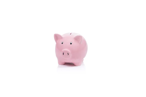 Pink Piggy Bank diisolasi dengan latar belakang putih — Stok Foto