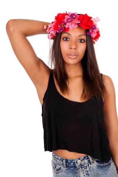 Piękne african american modelu pozowanie styl moda — Zdjęcie stockowe