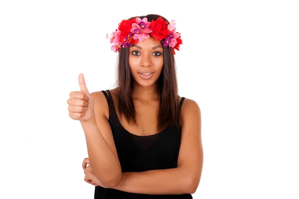 Beautiful African American model posing fashion style — Stock Photo, Image