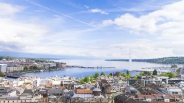 panoramik şehir Cenevre, leman Gölü ve su