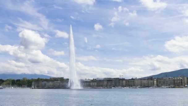 Timelapse Of Geneva Water Fountain Jet Deau In Geneva Switzerland