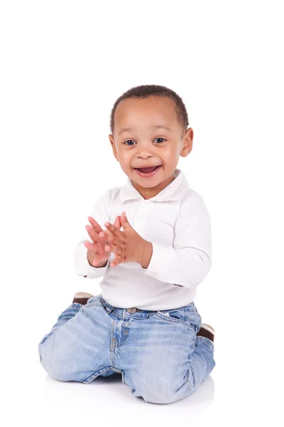 Mignon Bebe Afro Americain Isole Sur Blanc Combinaison Corporelle Nourrisson Stock Photo
