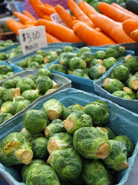 Brussels Sprouts At The Farmer Stock Photo