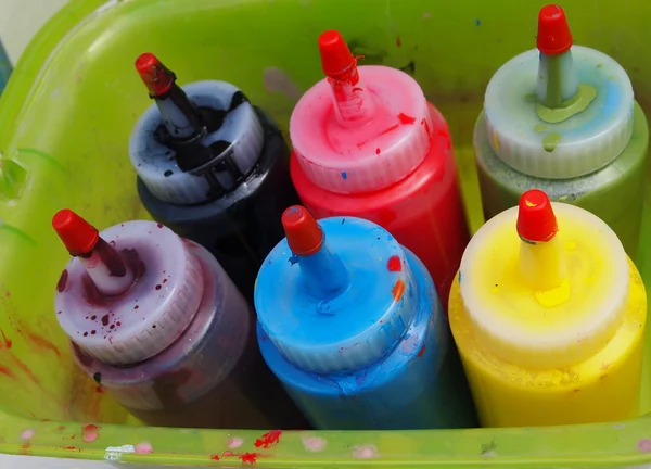 Renkli boya şişeleri — Stok fotoğraf